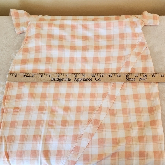 41 Hawthorn T-Shirt Dress Split Front Size Small Orange and White Check - Picture 11 of 13